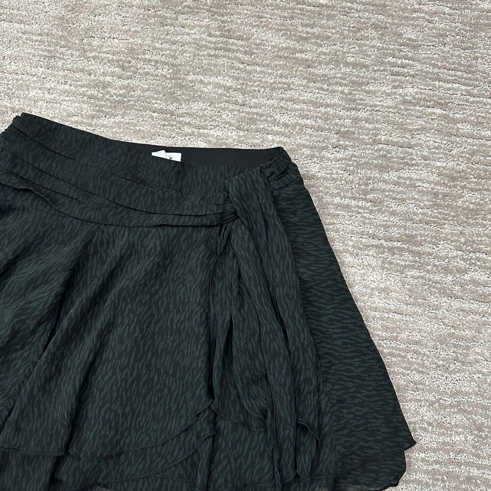 Aerie Skirt Womens Medium Black Wrap Flowy Ruffled Tie Chiffon Mini Short NWT - Picture 2 of 14
